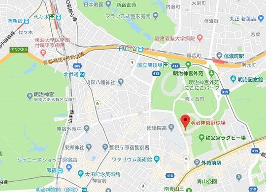 神宮球場と秩父宮ラグビー場は、隣同士
