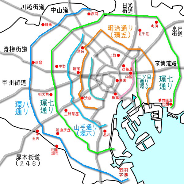 都道環状線　路線地図