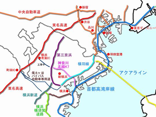 湾岸線　路線地図